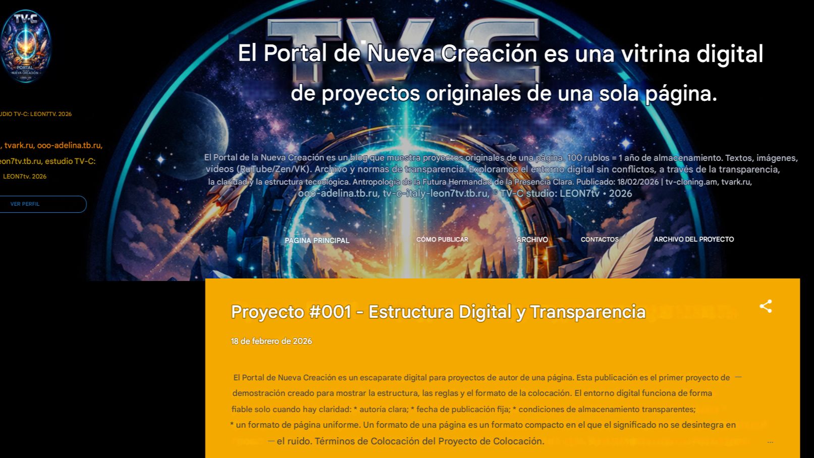 El Portal De La Nueva Creación Es Una Muestra Digital De Proyectos Originales De Una Página.