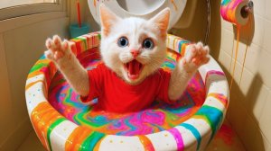 Волшебное мороженое Котенка смывается в унитаз