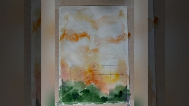 Мастер-класс преподавателя Малахаевой Е. Д. на тему: «Акварельный пейзаж в технике «по мокрому»