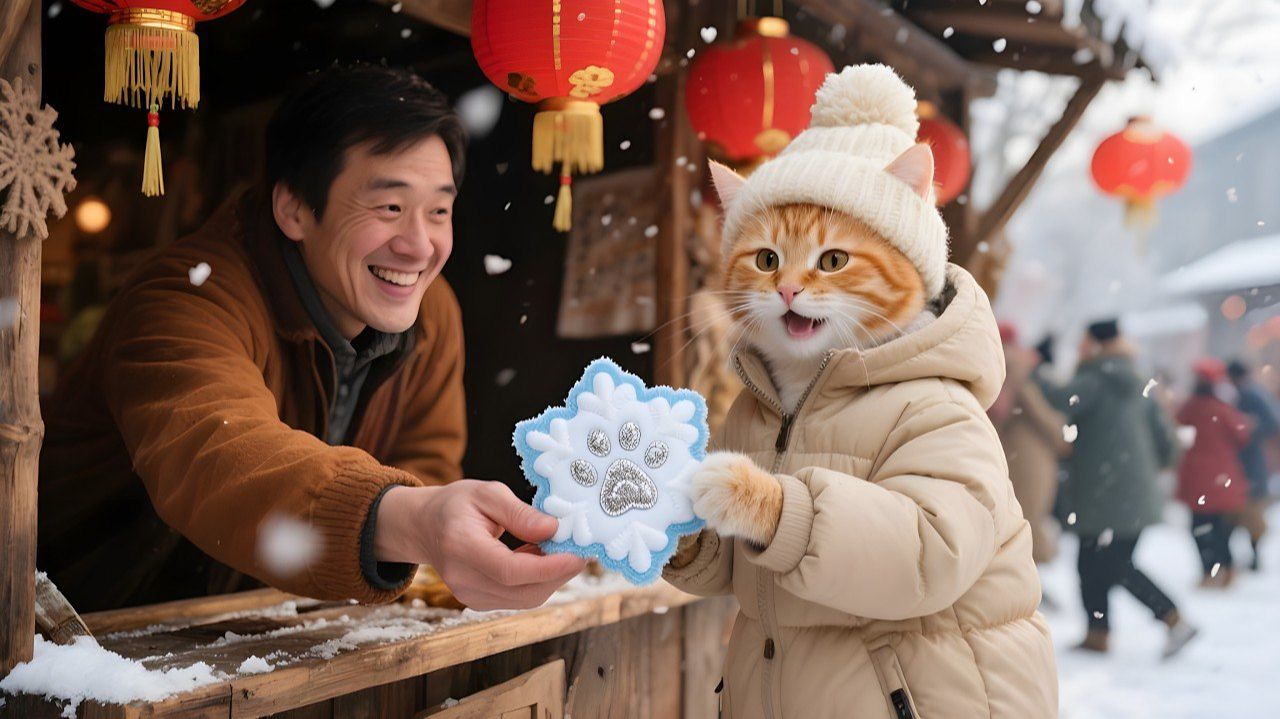 Самый счастливый снежный день Мамы-Кошки и котёнка на Хоккайдо смотреть онлайн