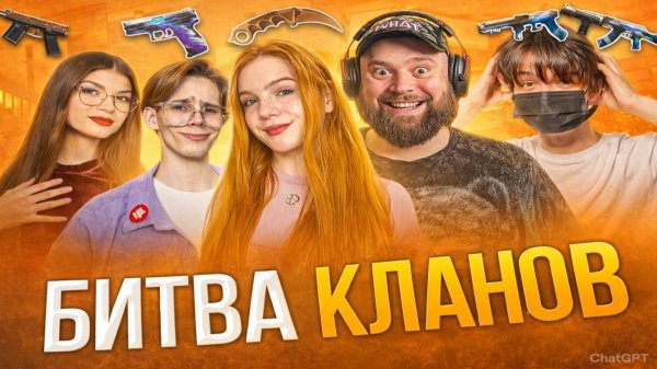 5 РУТУБЕРОВ В БИТВЕ КЛАНОВ , НО СО СЛУЧАЙНЫМ ДРОПОМ ИЗ КЕЙСА В STANDOFF 2