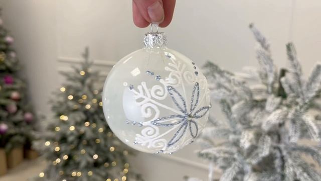 Набор стеклянных елочных шаров ПРИНЦЕССЫ-СНЕЖИНКИ, 8 см, 6 шт., 050603-набор