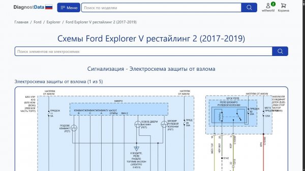 Схемы Ford Explorer V рестайлинг 2 (2017-2019)