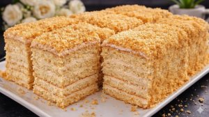 Торт Медовик за 30 минут!Просто размазываю тесто по противню! Без масла и без раскатки коржей!