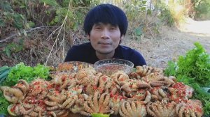 #MUKBANG 🦑Щупальца кальмара с морепродуктами и свежими овощами! 🥬ASMR МУКБАНГ ЕДА ОБЖОР ОБЕД