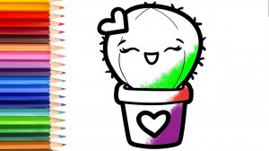 Мультик для детей- как нарисовать КАКТУС / Рисование КАКТУСА для детей