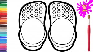 МУЛЬТИК для ДЕТЕЙ - Как нарисовать ШЛЕПАНЦЫ / Рисунок  обуви для детей