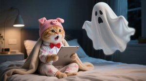 Мама-кошка! Очаровательный рыжий котенок засиделся допоздна и увидел привидение 👻🌙🐱