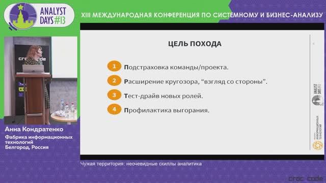 Analyst Days 13 — Анна Кондратенко, Чужая территория: неочевидные скиллы аналитика