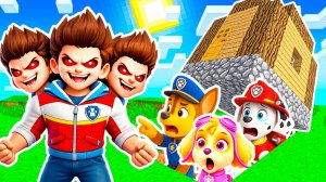 ПРЯЧЕМСЯ ПОД ДОМОМ от ТРЁХГОЛОВОГО РАЙДЕРА ЩЕНЯЧИЙ ПАТРУЛЬ в МАЙНКРАФТ