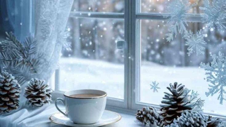 С добрым снежным утром. Красивая музыкальная открытка с песней. смотреть онлайн