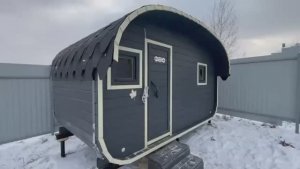 Баня квадро овал "Танк" 4 метра с козырьком купить в Богородске.