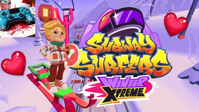 Subway Surfers Зимний экстрим с Финлеем на зимней зеленой доске