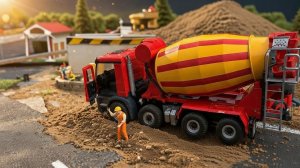 Бетономешалка Bruder на радиоуправлении заглохла без бензина!