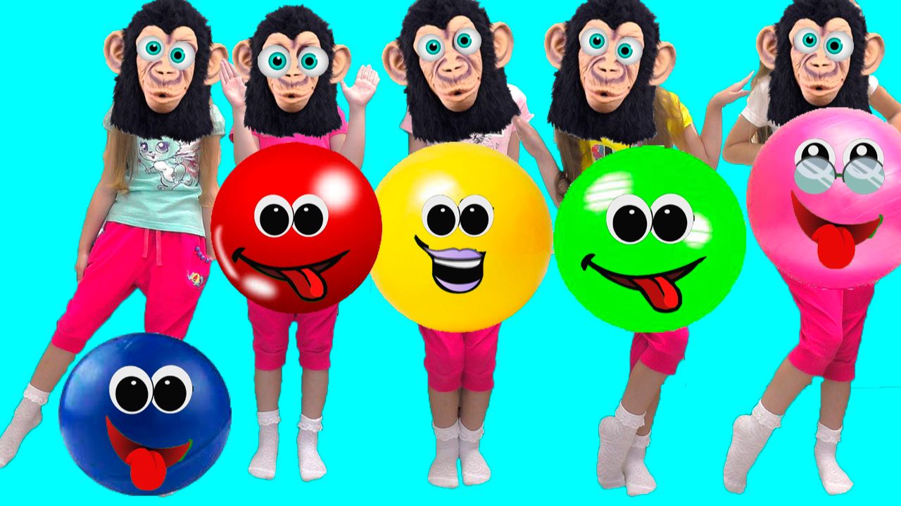 Детская песенка для малышей про пять обезьянок / Видео для детей / Большой сборник веселых песенок смотреть онлайн