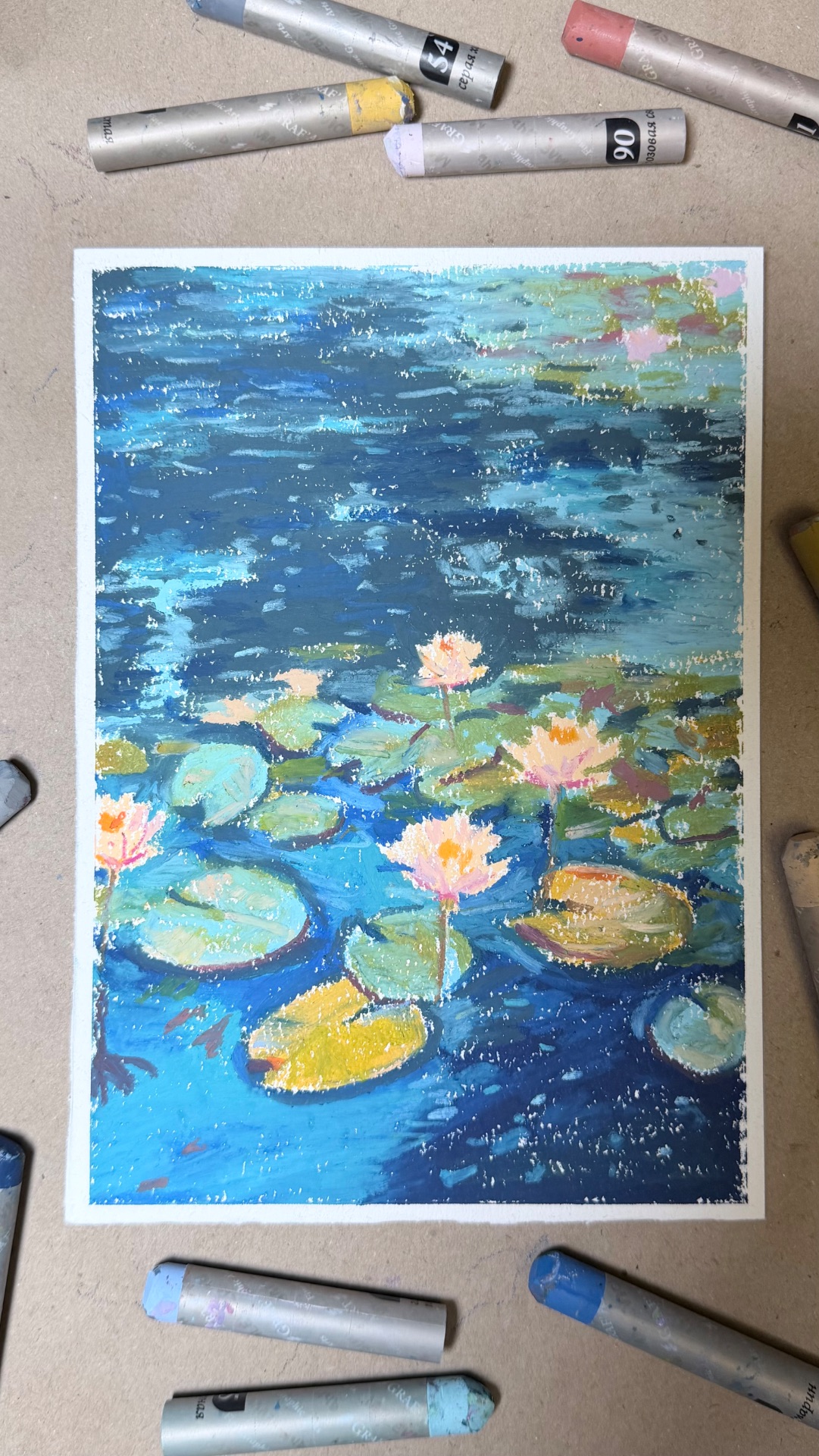 Нарисуем лотосы масляной пастелью 🪷 смотреть онлайн