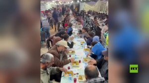 قطاع غزة.. إفطار جماعي بين أنقاض المنازل في مخيم المغازي