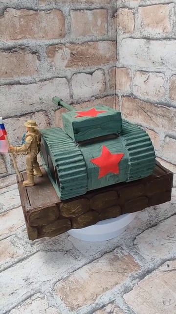танк из картона точка поделка к 23 февраля или 9 
мая