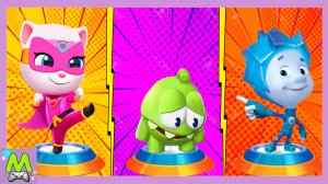 Говорящая Анджела против Фиксиков Ам Няма.Погоня Героев Мультиков на Скорость.Кто Круче