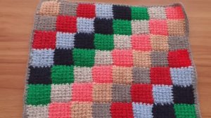 Коврик крючком , тунисским вязанием , более подробно.