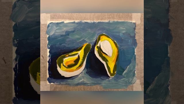 Мастер-класс преподавателя Малахаевой Е. Д. на тему: «Этюд «Авокадо». Гуашь»