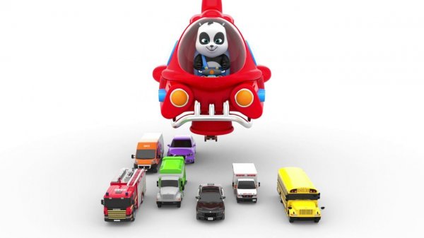 Пинки и Панда играют с уличными машинами - Видео с парковки автомобилей