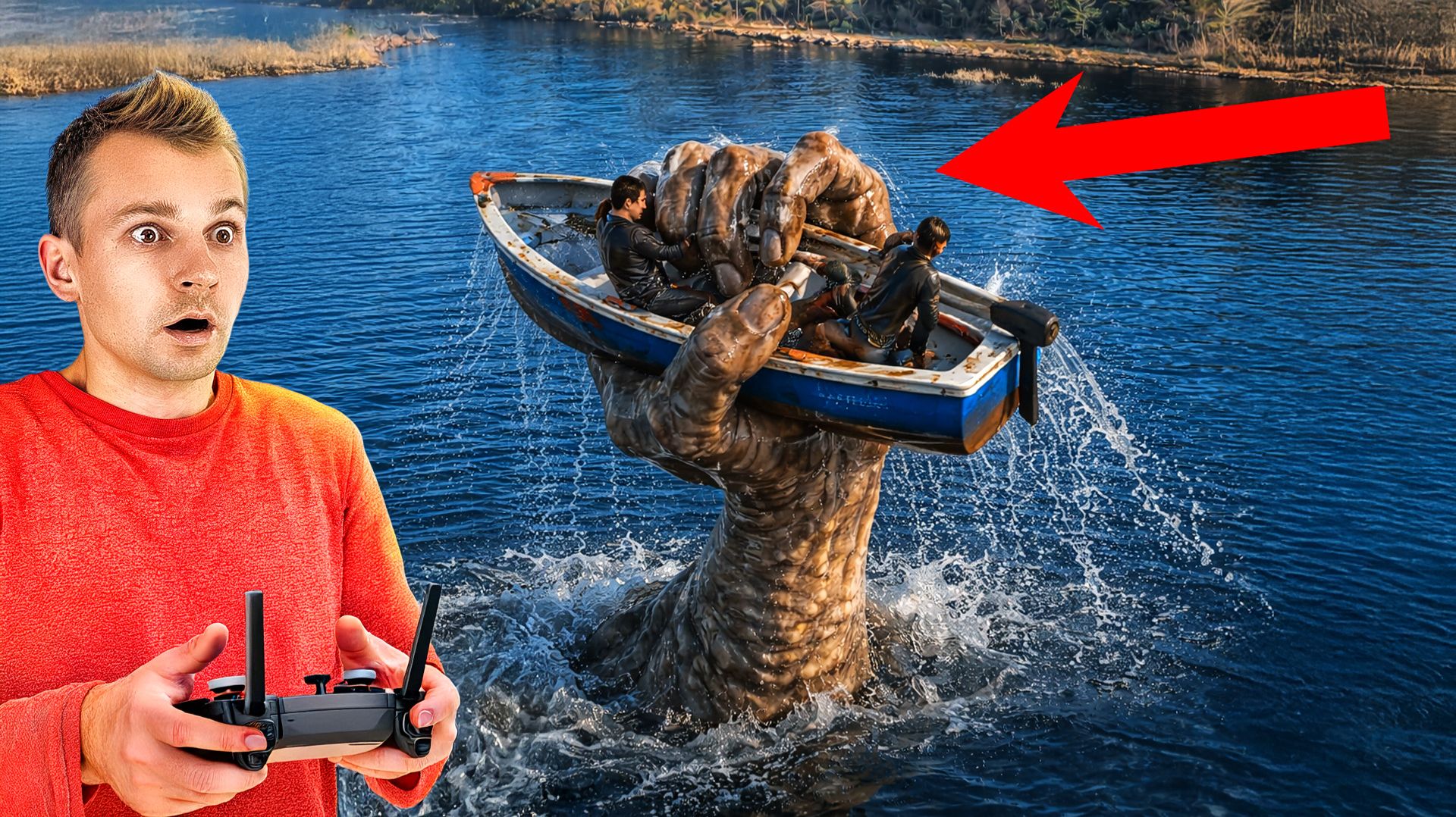 Мой дрон нашёл ОГРОМНУЮ РУКУ - Морского Монстра под водой (Hand Sea Monster😱) смотреть онлайн