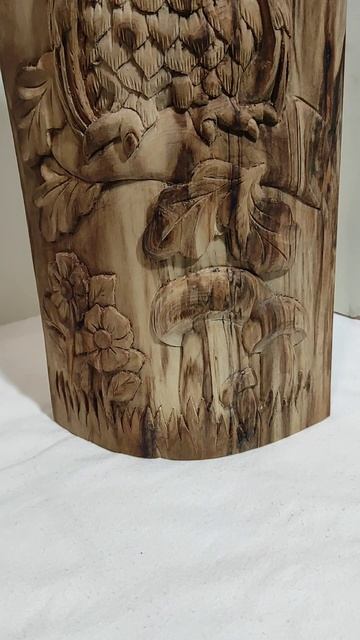 Резное пано сова, ручная работа