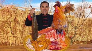 Курица, рыба, свинья и корова тушеные по старинному рецепту. Кухня Китая