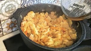 Капуста тушёная с мясом! Простой рецепт.