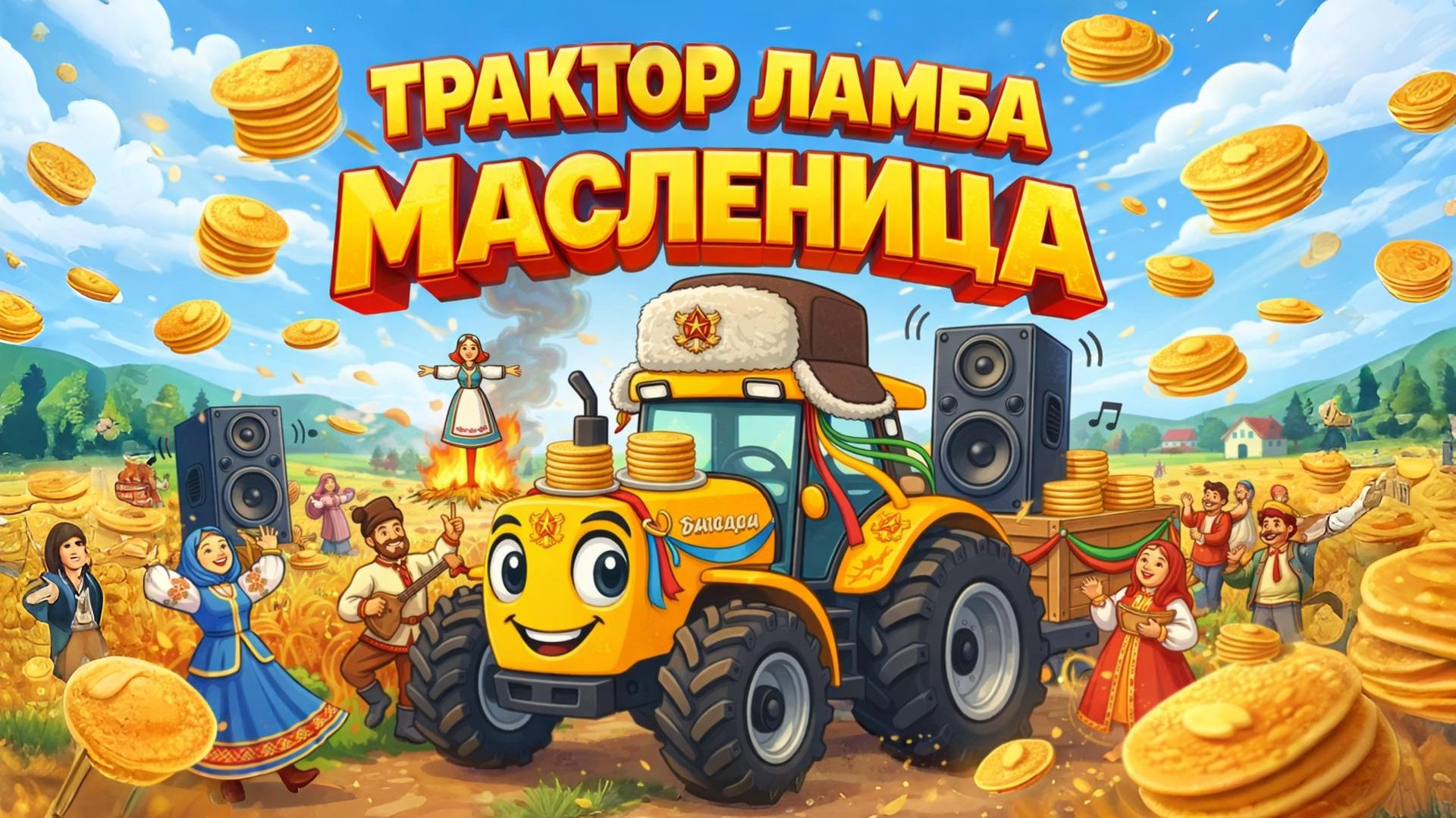 ТРАКТОР ЛАМБА МАСЛЕНИЦА. Качаем на масленицу. Песенка про трактор
