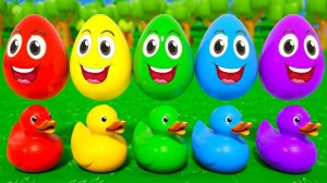 Красочные яйца-сюрпризы - Песенка о малышке-акуле - Детские стишки и песенки для малышей