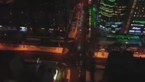 Ночная Тюмень с высоты птичьего полёта.