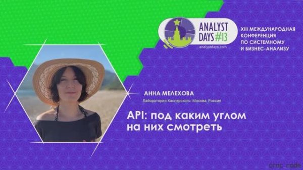Analyst Days 13 — Анна Мелехова, API: под каким углом на них смотреть