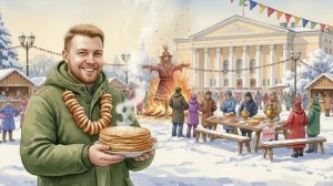 Третий день масленицы-Лакомка. К теще на блины. Шикарная музыкальная открытка.