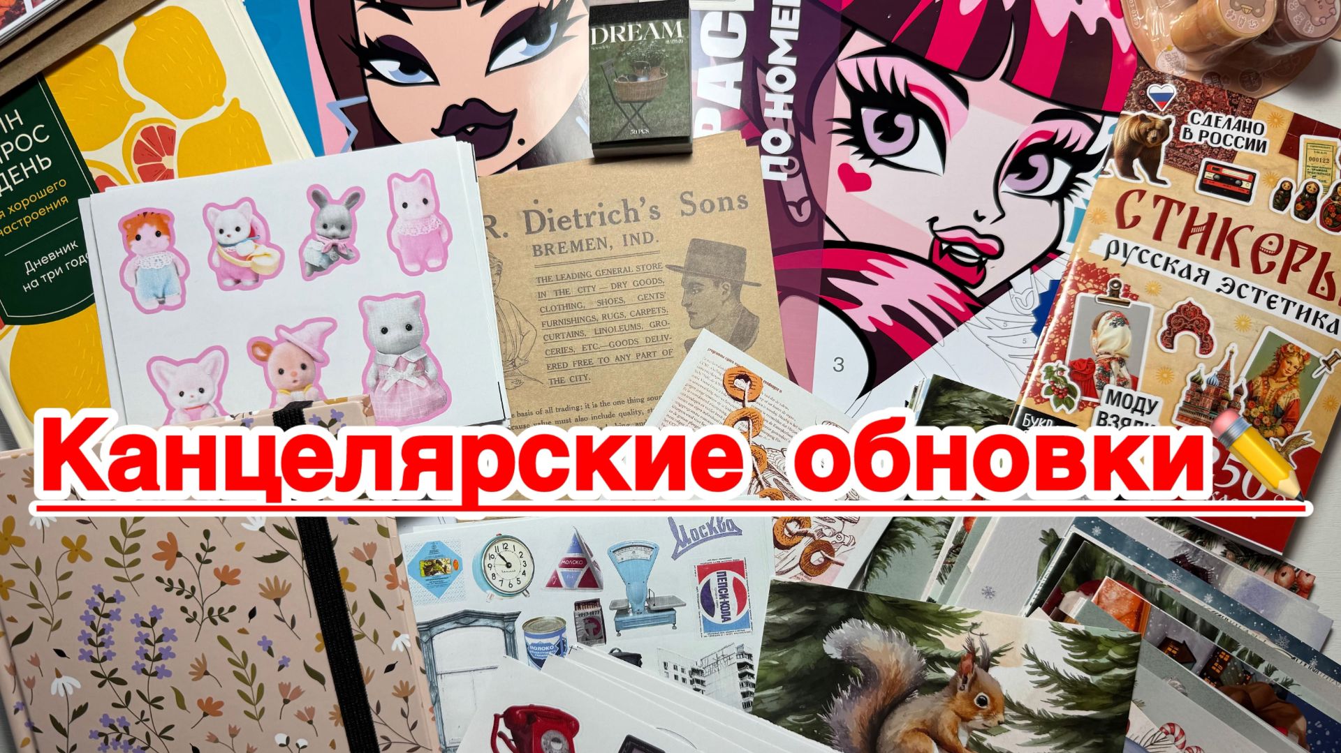 ✨ Бумажно-канцелярский влог  № 4✨ Новые блокноты, наклейки, раскраски, открытки