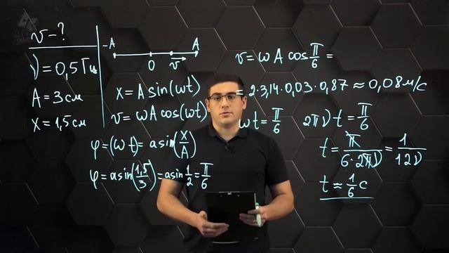 Уравнения и графики механических гармонических колебаний.Решение одной задачи смотреть онлайн