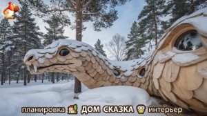 Сказочный дом мечты зимой – 3D идея для вдохновения с планировкой и интерьером 🏡🏚️🏠 вариант (38)