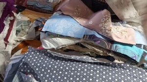 Распаковка 15 кг лоскута/ Для одеял и подушек/ Послушайте песню о России,мне понравилась/ Всё в дело