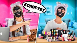 Марк копирует Старшую Сестру 24 часа - Кто сдаться первым?!Смешной челлендж КОПИРУЕТ Брата и Сестры