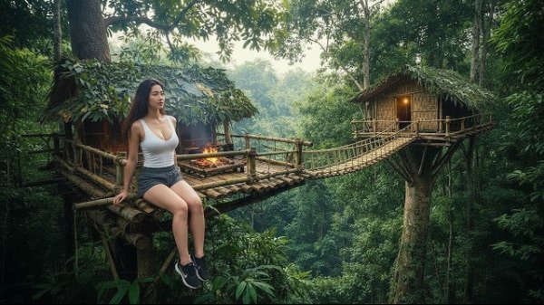 Строю убежище в диком лесу. Навыки выживания в одиночку. Бушкрафт