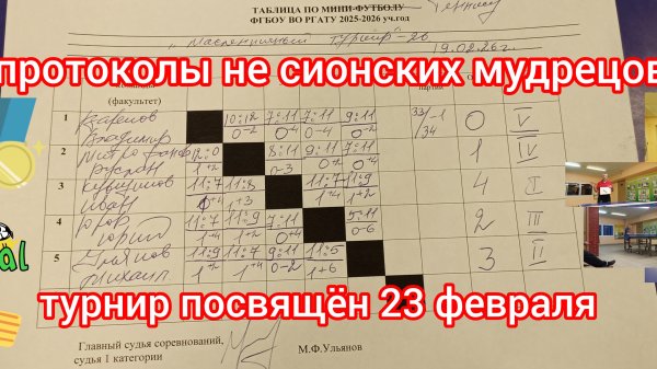 ТУРНИР ПОСВЯЩЁН 23 ФЕВРАЛЯ !!!