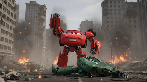 Робот Маккуин сразится с зеленым двойником!