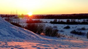 Красивый февральский  закат.