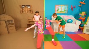 Настя и детский челлендж картонное против цветного