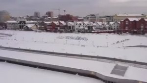 2018 год. Тюмень. Набережная Туры с высоты птичьего полета.