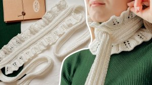 Шарф с рюшей спицами | Мастер-класс для начинающих