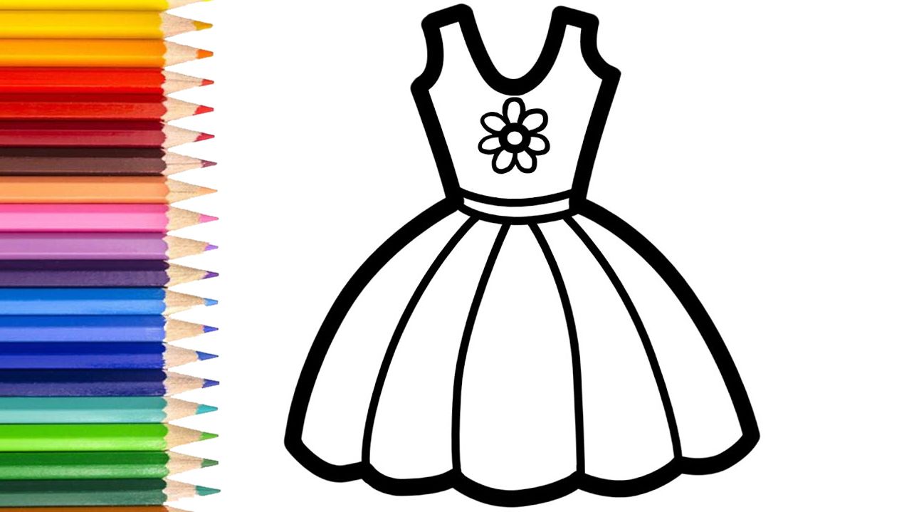 МУЛЬТИК для ДЕТЕЙ - КАК нарисовать платье для детей / Рисунок и раскраска ПЛАТЬЯ смотреть онлайн
