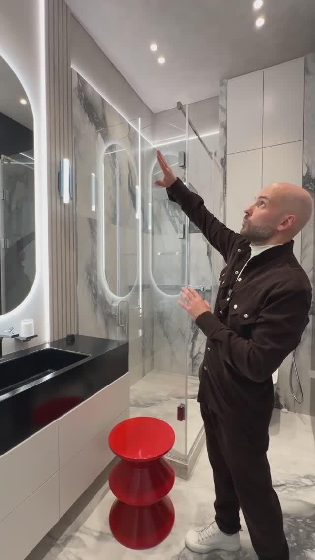 Дизайн мастер-ванной жк Now 125м2| Смелые фактуры и цветовой акцент