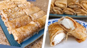 БЛИНЧИКИ ТОНКИЕ, нежные, АЖУРНЫЕ с творогом.